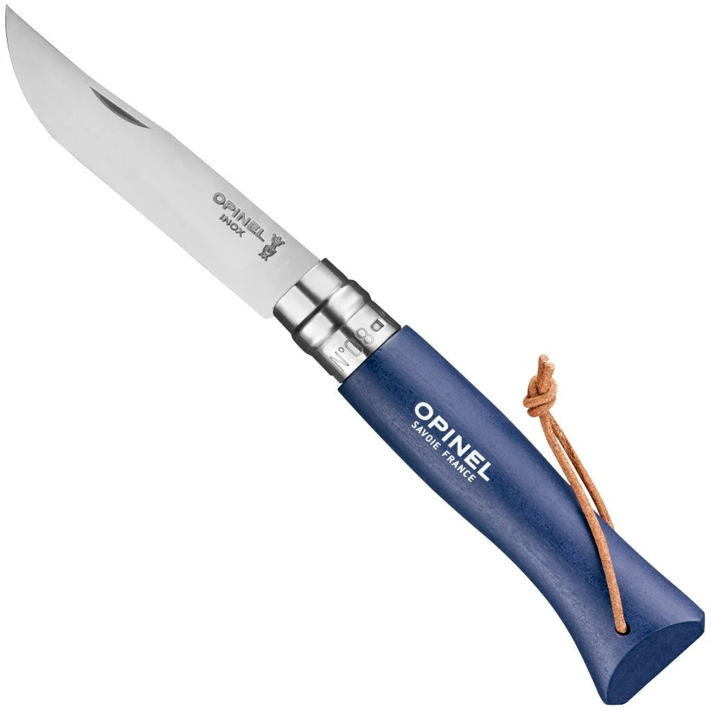 Opinel Stainless Steel Folding Knife with Lanyard
