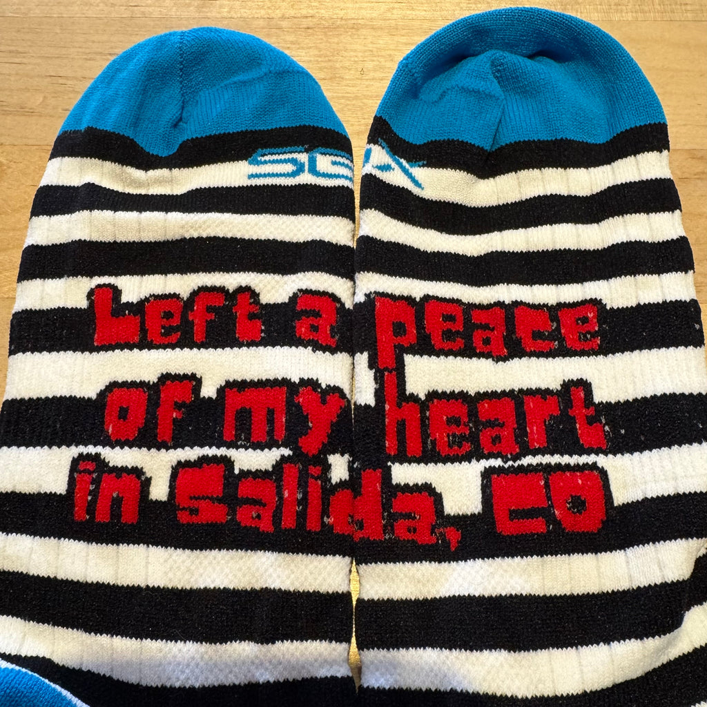 Peace✌🏾of My Heart Socks  - Black & White Stripes