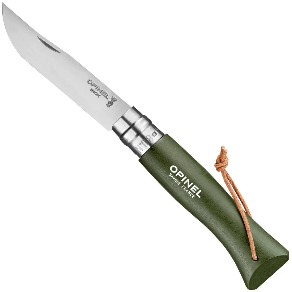 Opinel Stainless Steel Folding Knife with Lanyard