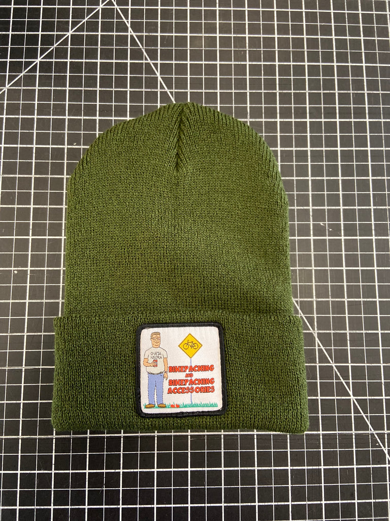 Knitted Stocking Hat with Patch