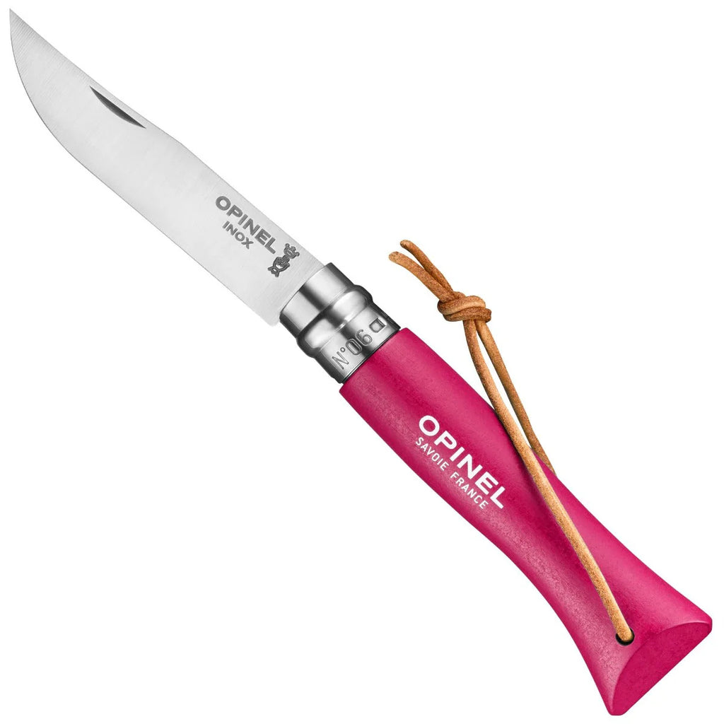 Opinel No.06 Stainless Steel Folding Knife with Lanyard