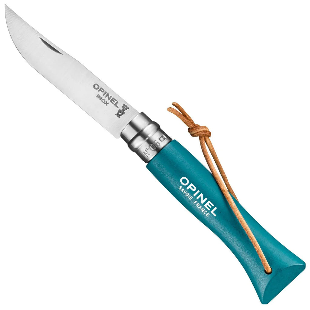 Opinel No.06 Stainless Steel Folding Knife with Lanyard
