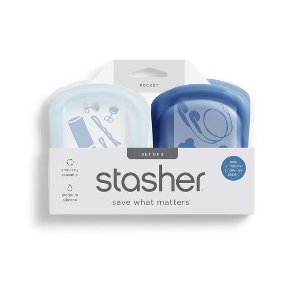 Stasher Silicon Pocket Pouches 2 pack