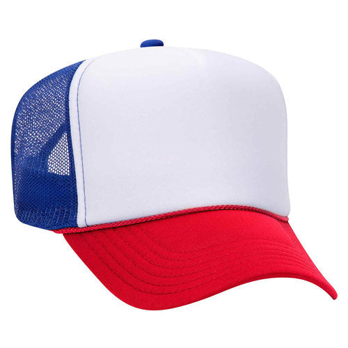 Made USA American Trucker Hat Snap Back Blank – Red White Blue Apparel